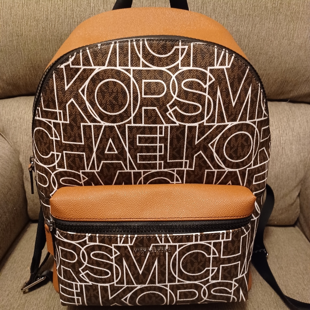 Michael Kors Cooper Graphic Logo Backpack Brown